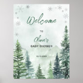 Winter Forest Baby Shower Welcome Poster (Voorkant)