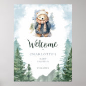 Winter Forest Beer Baby shower Welkom Poster (Voorkant)