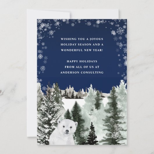 Winter Forest Beer Business Feestdagenkaart (Achterkant)