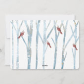 Winter Forest Birch Trees & Red Cardinale foto Feestdagenkaart (Achterkant)