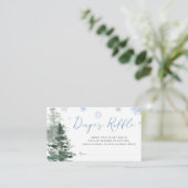 Winter Forest Blue Het is koud buiten luier Informatiekaartje (Staand voorkant)