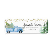 Winter Forest Blue Truck Etiket (Voorkant)
