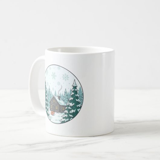Winter Forest Ceramic Mug (11oz) Koffiemok (Voorkant links)