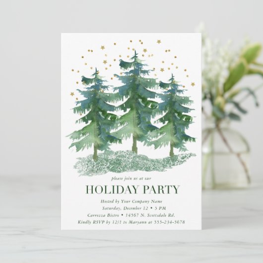 Winter Forest Company Holiday Kaart (Staand voorkant)