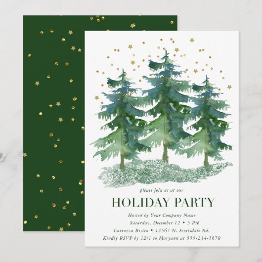 Winter Forest Company Holiday Kaart (Voorkant / Achterkant)