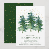 Winter Forest Company Holiday Party Uitnodiging (Voorkant / Achterkant)