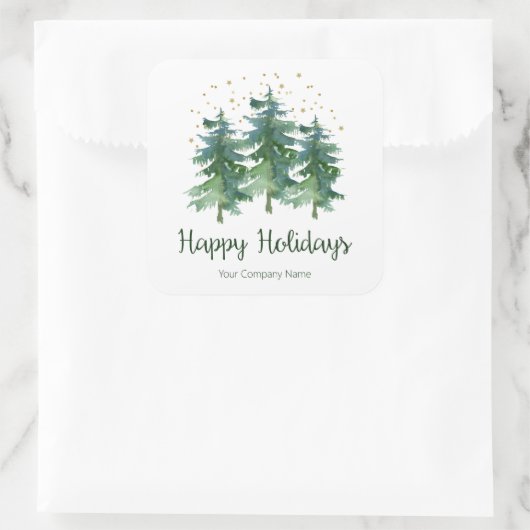 Winter Forest Company Vierkante Sticker (Tas)