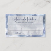 Winter Forest Date nachtelijke ideeën. Datumpot Informatiekaartje (Voorkant)