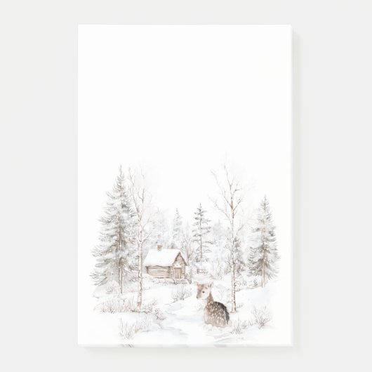 Winter Forest Deer Post-it® Notes (Voorkant)