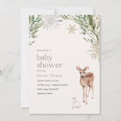 Winter Forest Dieren Baby shower Invitation Kaart (Voorkant)
