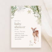 Winter Forest Dieren Baby shower Invitation Kaart