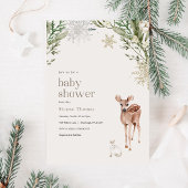 Winter Forest Dieren Baby shower Invitation Kaart