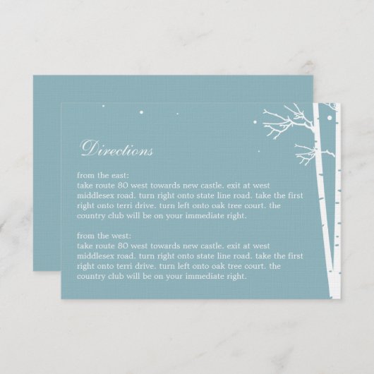 Winter Forest Directions Card Informatiekaartje (Voorkant / Achterkant)