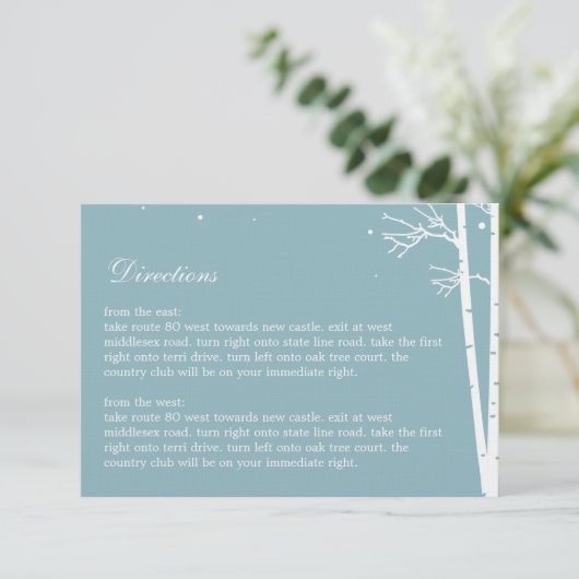 Winter Forest Directions Card Informatiekaartje (Staand voorkant)