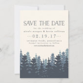 Winter Forest Dubbelzijdige foto bruiloft Save The Date (Voorkant)