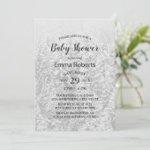 Winter Forest Elegant Snow White Baby shower Kaart (Staand voorkant)