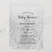 Winter Forest Elegant Snow White Baby shower Kaart (Voorkant / Achterkant)