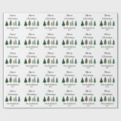 Winter Forest Elegante Pine Trees Kerstmis Cadeaupapier (Vlak)