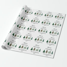 Winter Forest Elegante Pine Trees Kerstmis Cadeaupapier
