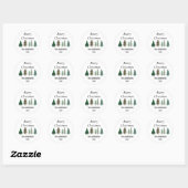 Winter Forest Elegante Pine Trees Kerstmis Ronde Sticker (Vel)