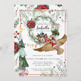 Winter Forest Fairy Birthday Invitation Kaart