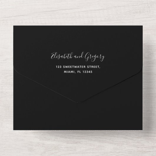 Winter Forest Floral bruiloft in één uitnodiging (Achterkant)