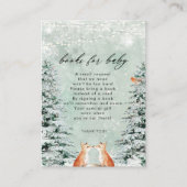 Winter Forest Fox boeken voor baby aanvraag kaart (Voorkant)