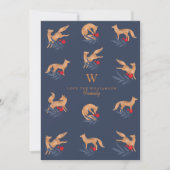Winter Forest Foxes & Festive Foliage Monogram Feestdagenkaart (Voorkant)