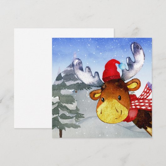 Winter Forest Friends Deer Illustration (Voorkant / Achterkant)