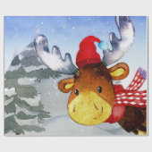 Winter Forest Friends Deer Illustration Cadeaupapier (Vlak)