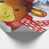 Winter Forest Friends Deer Illustration Cadeaupapier (Hoek)