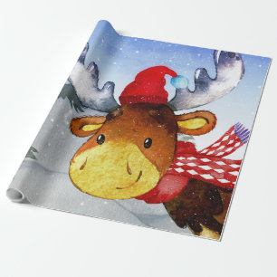 Winter Forest Friends Deer Illustration Cadeaupapier
