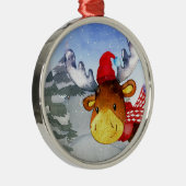 Winter Forest Friends Deer Illustration Metalen Ornament (Rechts)