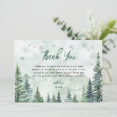 Winter Forest Gender Neutral Baby Shower Bedankkaart (Staand voorkant)
