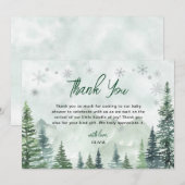 Winter Forest Gender Neutral Baby Shower Bedankkaart (Voorkant / Achterkant)