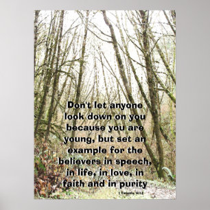 Winter Forest geroepen door God Scripting Print