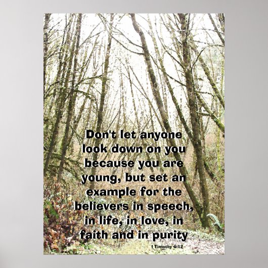 Winter Forest geroepen door God Scripting Print (Voorkant)