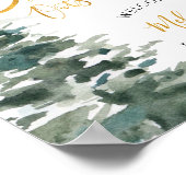 Winter Forest Gold Het is koud buiten Baby shower Poster (Hoek)