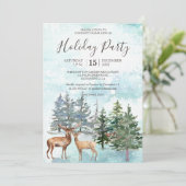 Winter Forest herten besneeuwde bossen Holiday Par Kaart (Staand voorkant)