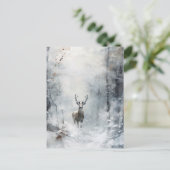 Winter Forest Herten Briefkaart (Staand voorkant)