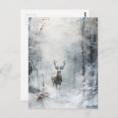 Winter Forest Herten Briefkaart (Voorkant / Achterkant)