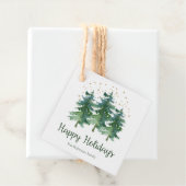 Winter Forest Holiday Bedankjes Labels (In situ)