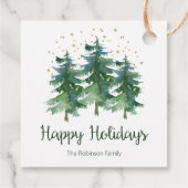 Winter Forest Holiday Bedankjes Labels (Achterkant)