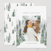 Winter Forest Holiday Card Feestdagenkaart (Voorkant / Achterkant)