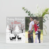 Winter Forest Holiday Foto Feestdagenkaart (Staand voorkant)