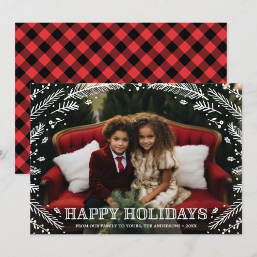 Winter Forest | Holiday Photo Card Feestdagenkaart (Voorkant / Achterkant)