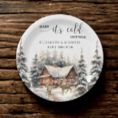 Winter Forest House Baby Het is koud buiten Papieren Bordje