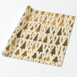 Winter Forest in Gold Wrapping Paper Cadeaupapier