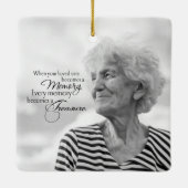 Winter Forest in Memory Mam Foto Kerstmis Keramisch Ornament (Achterkant)