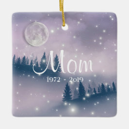 Winter Forest in Memory Mam Foto Kerstmis Keramisch Ornament